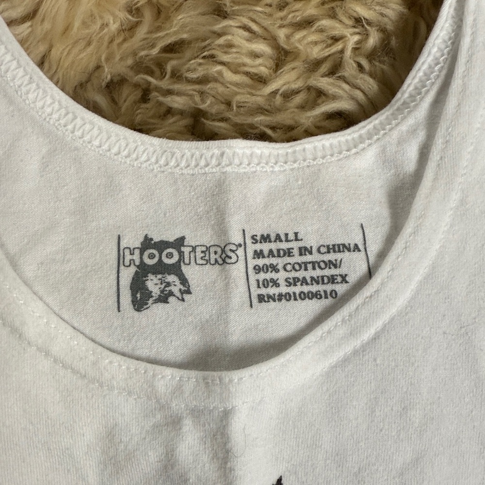 Hooters White Tank Top with Logo - Picture 2 of 3